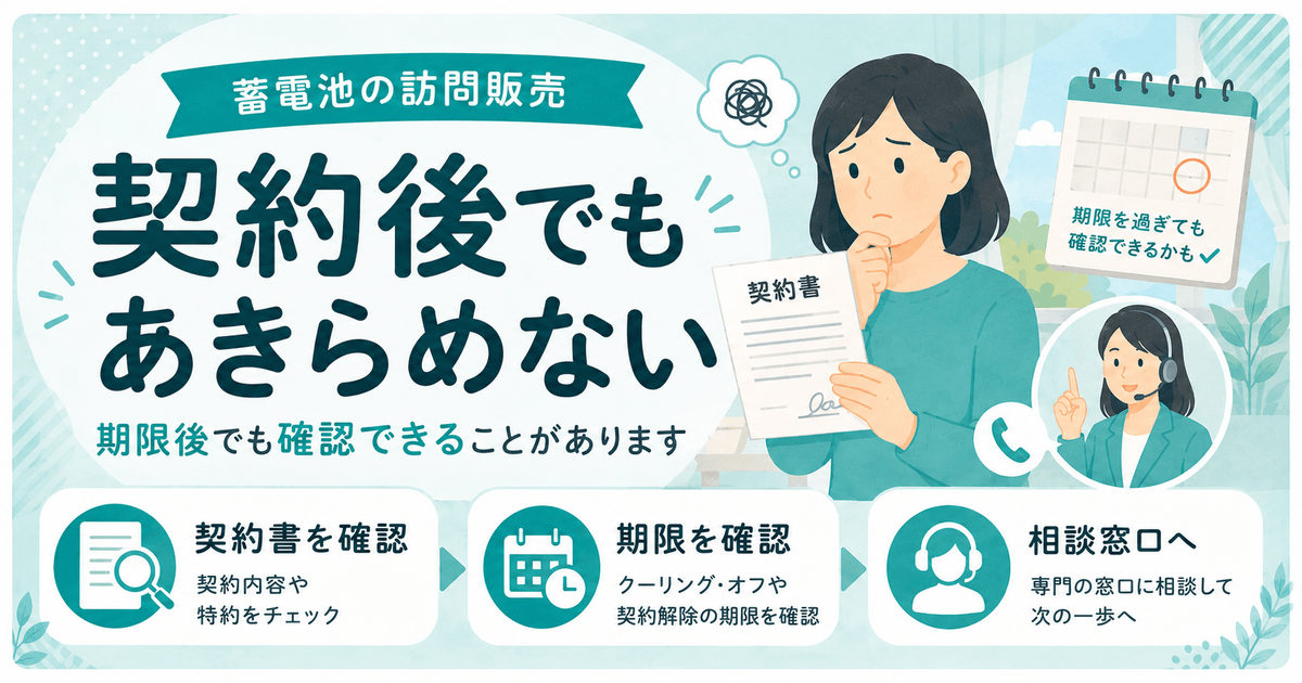 蓄電池の訪問販売を契約後に解約する方法