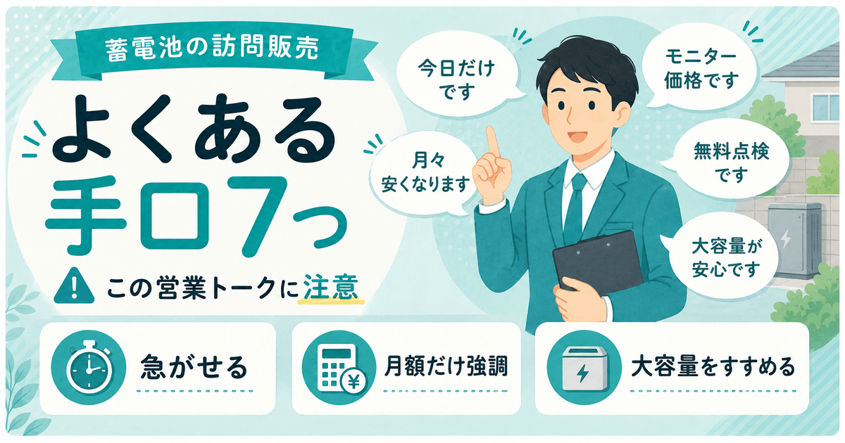 蓄電池の訪問販売でよくある営業トーク7つ